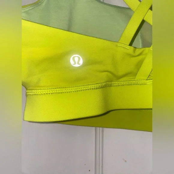 Lime Green Strappy Sports Bra - Picture 3 of 3